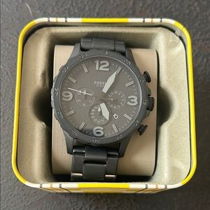 Fossil Matte Black Chronograph Watch